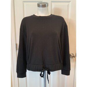 M Magaschoni Black 3/4 Sleeve Shirt W/ Waist Tie, Size Small